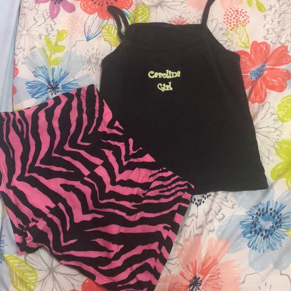 Zebra shorts pink and black